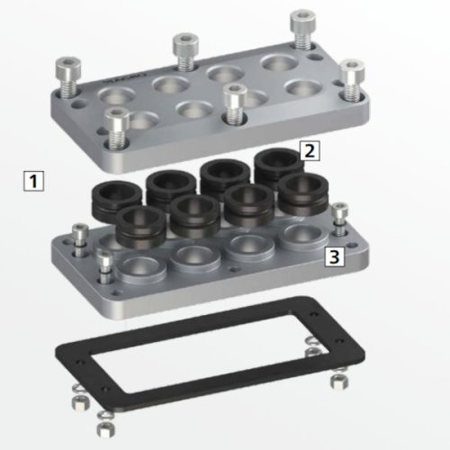 AGRO 1908.88.08.83.101 Multi kábelbevezető MCE - EMC (árnyékolt) - eloxált alumínium - 8 bevezetés 4,0-10,0 mm között IP68