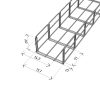 MERKUR2 50/50 rácsos kábeltálca - beltéri - galvanizált méretei