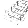 MERKUR2 50/50 rácsos kábeltálca - beltéri - galvanizált méretei