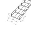 MERKUR2 50/50 rácsos kábeltálca - beltéri - galvanizált méretei