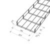 MERKUR2 50/50 rácsos kábeltálca - beltéri - galvanizált méretei
