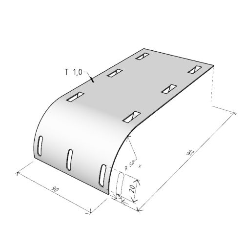 MERKUR2 50/50 rácsos kábeltálca - beltéri - galvanizált méretei