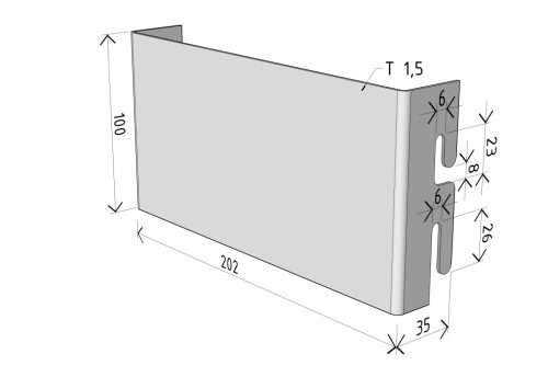 MERKUR2 50/50 rácsos kábeltálca - beltéri - galvanizált méretei