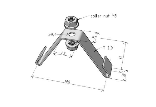 MERKUR2 50/50 rácsos kábeltálca - beltéri - galvanizált méretei