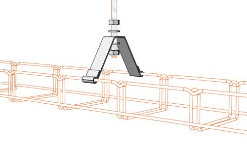 MERKUR2 DZM3/100 beltéri mennyezeti középpontos függesztő elem 100 mm-es tálcákhoz 50 kg-ig - GZ - galvanizált