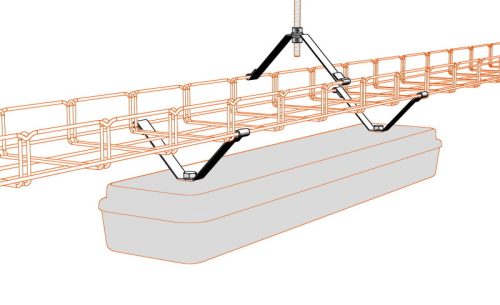 MERKUR2 DZM3/150 beltéri mennyezeti középpontos függesztő elem 150 mm-es tálcákhoz 50 kg-ig - GZ - galvanizált
