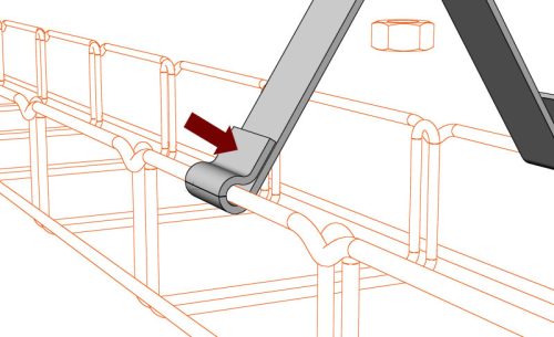 MERKUR2 DZM3/150 beltéri mennyezeti középpontos függesztő elem 150 mm-es tálcákhoz 50 kg-ig - GZ - galvanizált