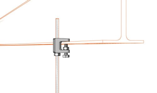 MERKUR2 DZM9 beltéri gerendabilincs M8-as menetes szárakhoz 120 kg-ig - GZ - galvanizált