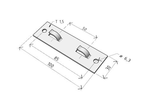 MERKUR2 50/50 rácsos kábeltálca - beltéri - galvanizált méretei
