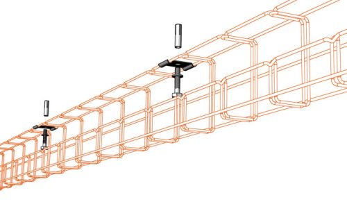MERKUR2 DZM12 beltéri fali konzol kisebb rácsos kábeltálcákhoz - GZ - galvanizált