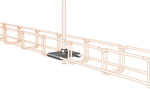 MERKUR2 DZM13 beltéri mennyezeti függesztő akasztó elem M8 menetes szárakhoz 50 kg-ig - GZ - galvanizált