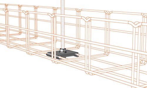 MERKUR2 DZM13 beltéri mennyezeti függesztő akasztó elem M8 menetes szárakhoz 50 kg-ig - GZ - galvanizált