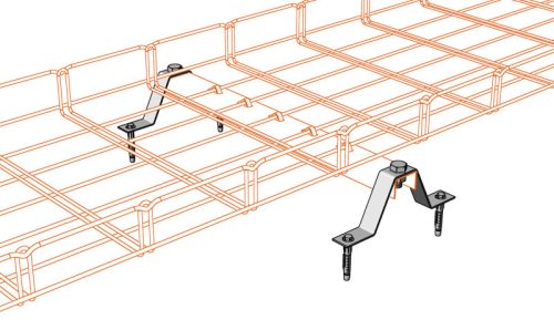 MERKUR2 DZM14 beltéri padlókonzol rácsos kábeltálcákhoz - GZ - galvanizált