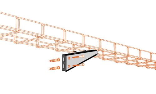 MERKUR2 NZM400 rácsos kábeltálca tartókonzol - beltéri - galvanizált - 400/50, 400/100