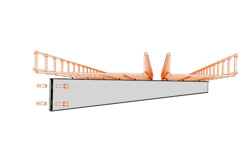 MERKUR2 NZM500 rácsos kábeltálca tartókonzol - beltéri - galvanizált - 500/50, 500/100
