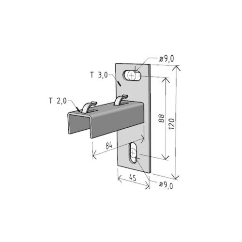 MERKUR2 50/50 rácsos kábeltálca - beltéri - galvanizált méretei