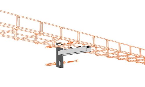 MERKUR2 NPZM50 rácsos kábeltálca tartókonzol - beltéri - galvanizált - 50/50 tálcához