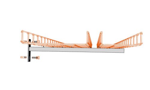 MERKUR2 NPZM500 rácsos kábeltálca tartókonzol - beltéri - galvanizált - 500/50, 500/100 tálcákhoz