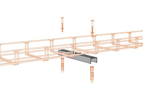 MERKUR2 PZM300 rácsos kábeltálca tartókonzol - beltéri - galvanizált