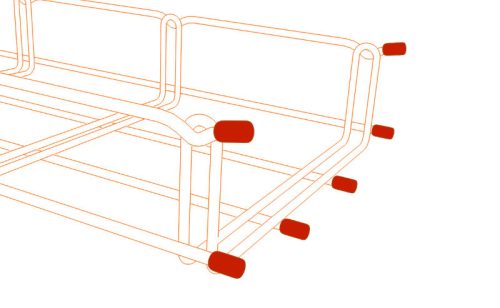MERKUR2 OK1 biztonsági védőkupak rácsos kábeltálca végekhez - piros