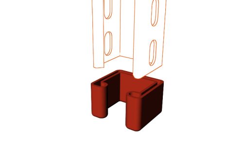 MERKUR2 OK2 védőkupak STPM szerelősín végekhez - piros