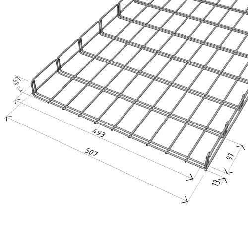 MERKUR2 50/50 rácsos kábeltálca - beltéri - galvanizált méretei