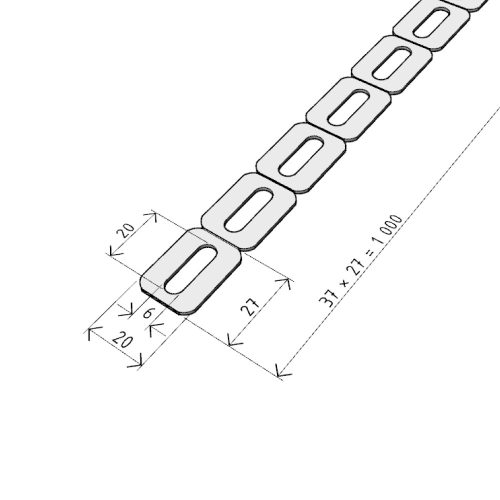 MERKUR2 50/50 rácsos kábeltálca - beltéri - galvanizált méretei