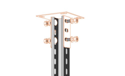 MERKUR2 STPM2400 álló szerelősín 2400 mm hosszú - beltéri - elő galvanizált