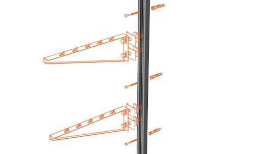 MERKUR2 STNM200 alacsony profilú fali szerelősín 200 mm hosszú - beltéri - elő galvanizált