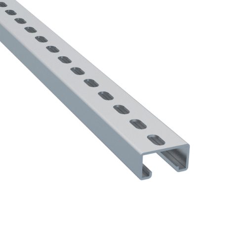 MERKUR2 STNM2000 alacsony profilú fali szerelősín 2000 mm hosszú - beltéri - elő galvanizált