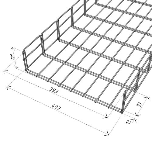 MERKUR2 400/100 rácsos kábeltálca - A4 - rozsdamentes acél - AISI316L