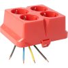 ATTEMA AK2 felpattintható előlap 120×95 mm kötő dobozokhoz 4 db.schuko aljzattal IP40 - PIROS