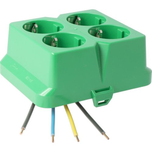 ATTEMA AK2 felpattintható előlap 120×95 mm kötő dobozokhoz 4 db.schuko aljzattal IP40 - ZÖLD