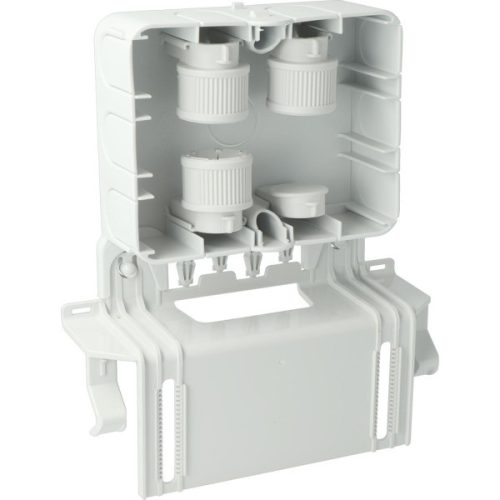 ATTEMA AK2-S/GZ 120×95 mm kötő doboz tartóelemmel hagyományos lemez kábeltálcákhoz 3 kábelbevezetővel IP40