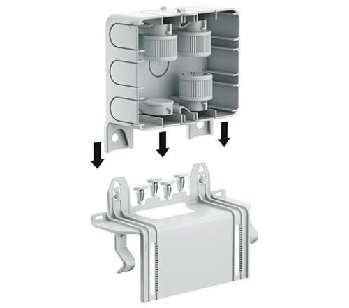 ATTEMA lapos szerelőlap AK2-S doboz hagyományos lemez kábeltálcák oldalához rögzítéséhez