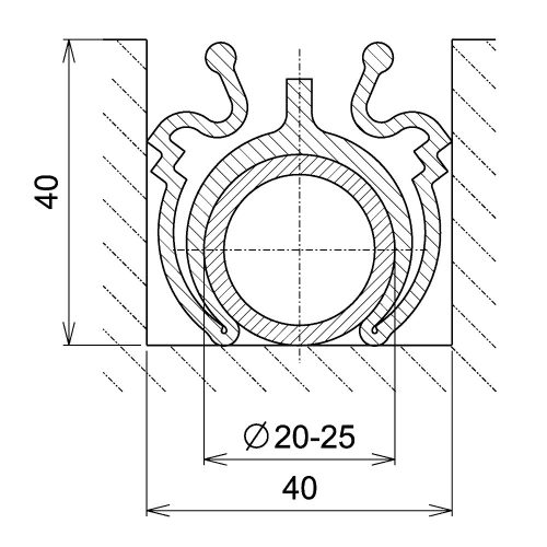 ULTFIX M20 / M25 védőcsövek gipszmentes rögzítése tégla falazatba 40 mm széles horonyba