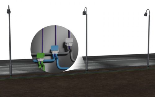 FTG KA 502N LPDB lámpaoszlop csatlakozó blokk 1 pólusú 2+1 csatlakozási ponttal 160A (Cu) / 125A (Alu) - KÉK