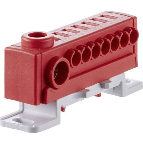 FTG KS74H1R ECB elosztó blokk Be: Be: 1×25 mm² Ki: 7×4 mm², 76A - PIROS