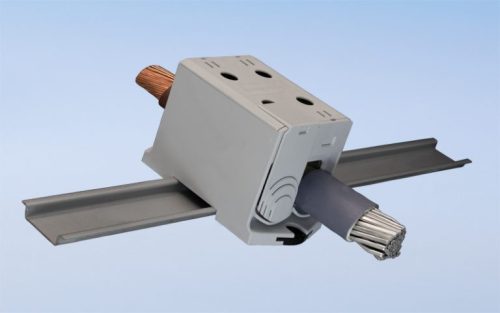 FTG KVIAC 1 pólusú TS35-ös kalapsínre pattintható átvezető blokk 16 mm² - ZÖLD/SÁRGA