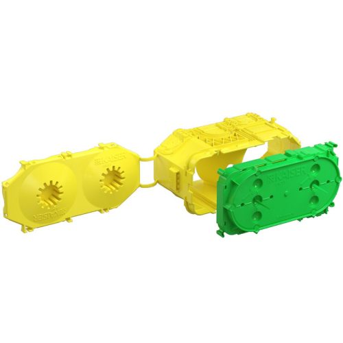 Kaiser 1269-01 B¹ sorolható dupla (mély) Ø 2×60 mm szerelvénydoboz beton oldalfalazatba