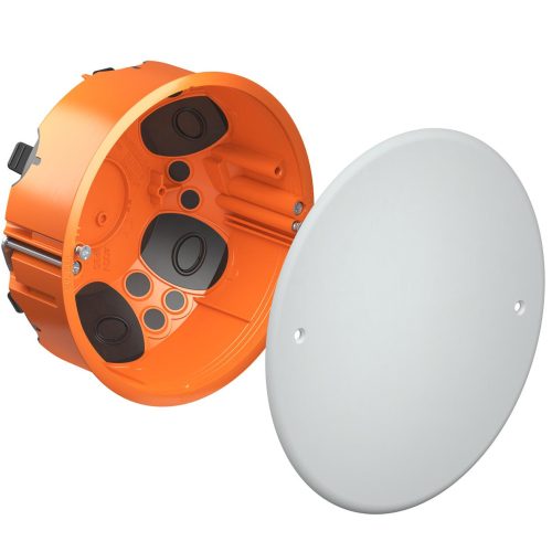 Kaiser 9273-92 120 mm átmérőjű kerek ECON légtömör gipszkarton elágazó doboz / kötődoboz fedéllel és fedélrögzítő csavarral