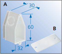 Kaiser 1048-00 süllyesztett falilámpa csatlakozó doboz (kutyaház) integrált lezárófedéllel
