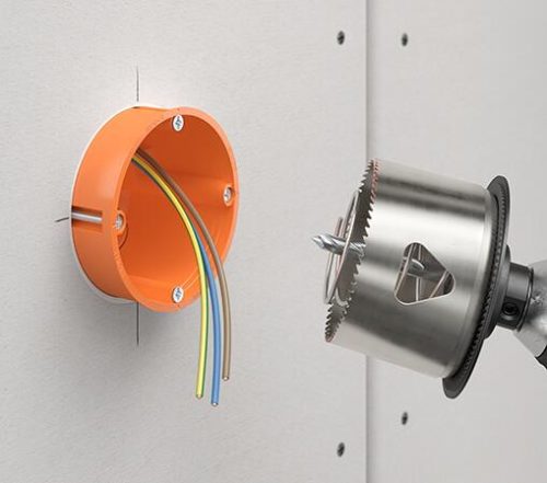 Kaiser 1081-20 PROFI Ø 74 mm-es szerelvénydoboz maró peremsüllyesztővel gipszkarton falazatba