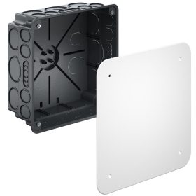   Kaiser 1096-01 négyzetes süllyesztett MÜDK elágazó doboz / kötődoboz fedéllel és 4 db csavarral - méret: 159×159×75 mm