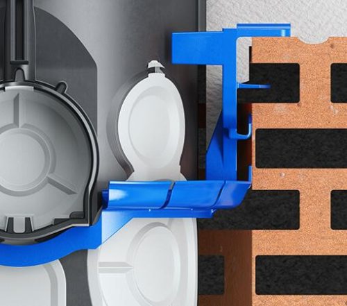 Kaiser 1159-03 KLEMMFIX gipszmentes dobozrögzítő sorolható süllyesztett MÜDS szerelvénydobozokhoz - kék