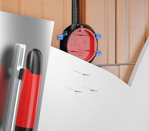 Kaiser 1159-03 KLEMMFIX gipszmentes dobozrögzítő sorolható süllyesztett MÜDS szerelvénydobozokhoz - kék