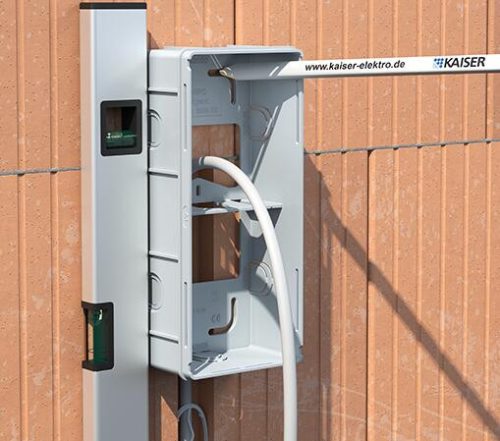 Kaiser 1159-24 univerzális eszköztartó szerelőlap, hőszigetelés-vastagsághoz állítható 60-160 mm között (emelőelemmel max. 360 mm)