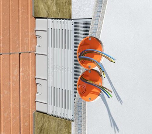 Kaiser 1159-24 univerzális eszköztartó szerelőlap, hőszigetelés-vastagsághoz állítható 60-160 mm között (emelőelemmel max. 360 mm)