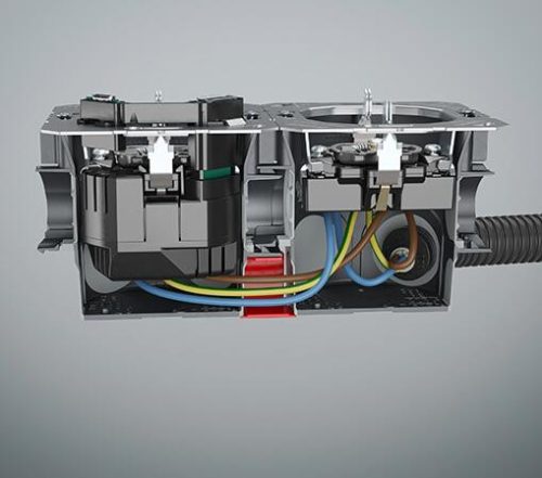 Kaiser 1159-36 alsó átvezető alagút mély sorolható süllyesztett MÜDS szerelvénydobozokhoz