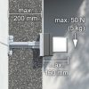 Kaiser 1159-60 teleszkópos eszköztartó szerelőlap, hőszigetelés-vastagsághoz állítható 80-200 mm között